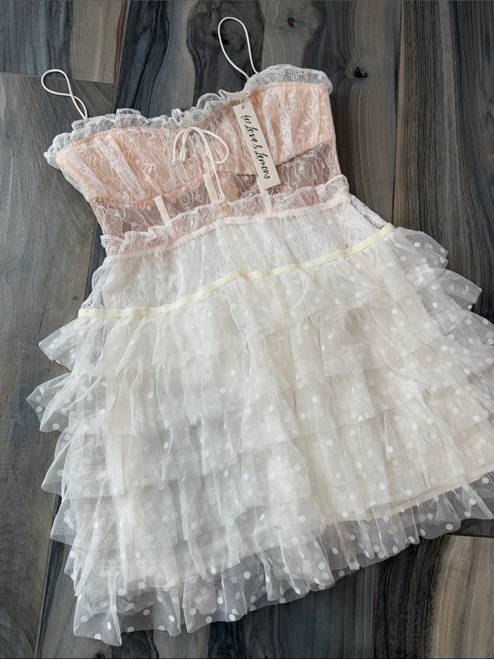 For Love and lemons lace and tulle mini dress